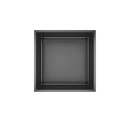 Aloni Wandnische Edelstahl grau gebürstet rostfrei 305x305x100mm