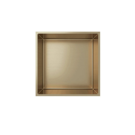 Aloni Wandnische Edelstahl gold gebürstet rostfrei 305x305x100mm