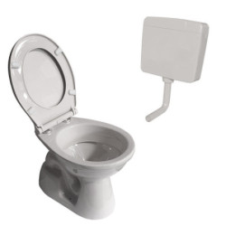 Belvit Stand WC Grau Abgang Boden mit Softclose-Deckel und Spülkasten - BV-EW3001+BV-DE0014+BV-AP6005 - 0