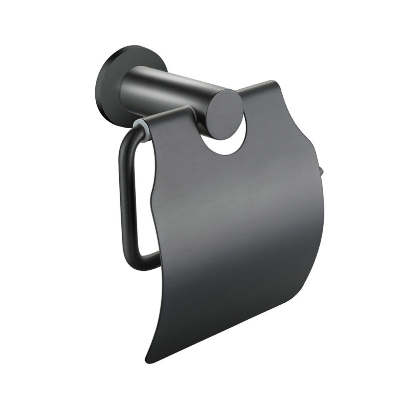 Aloni Toilettenpapierrollenhalter mit Deckel Grau gebürstet - CR2112-GG - cover