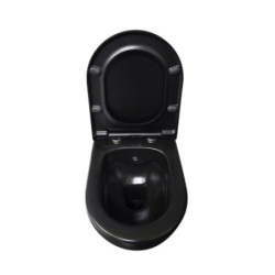 Belvit Spülrandloses Hänge-WC mit Taharet-/Bidetfunktion und Softclose-Deckel schwarz matt - AL6612+AL0611 - 3