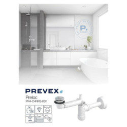 PREVEX Preloc Universal-Platzspar-Siphon für Badwaschbecken mit verchromtem Pop-Up | aus recyceltem Kunststoff - PR4-C4NR3-001 - 4