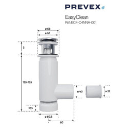 PREVEX Easyclean Siphon mit verchromtem Pop-Up für Waschbecken | aus recyceltem Kunststoff - EC4-C4INA-001 - 3