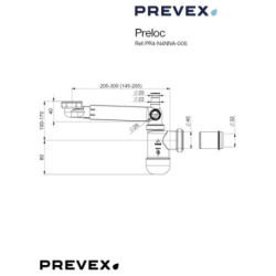 PREVEX Preloc Sifon für Waschbecken / Badezimmer, platzsparender Universal-Siphon | aus recyceltem Kunststoff - PR4-N4NNA-005 - 3