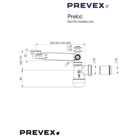 PREVEX Preloc Sifon für Waschbecken / Badezimmer, platzsparender Universal-Siphon | aus recyceltem Kunststoff