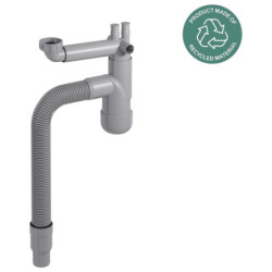 PREVEX Flexloc Universal-Platzspar-Siphon für Küchenspüle, flexibles Ablaufrohr | aus recyceltem Kunststoff - FL1-N2NF4-007 - 1