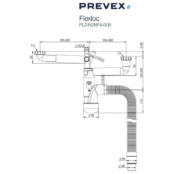 PREVEX Flexloc Siphon 1 1/2" mit 2 Anschlüssen für Küchenspülen/Becken Recyclet - FL2-N2NF4-006 - 3