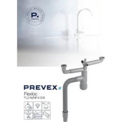 PREVEX Flexloc Siphon 1 1/2" mit 2 Anschlüssen für Küchenspülen/Becken Recyclet - FL2-N2NF4-006 - 5