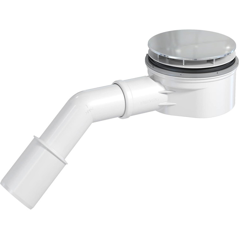 PREVEX Showerloc flacher Ablaufgarnitur mit Siphon für Duschkabinen / Duschwannen mit von oben zugänglichem Haarsieb, Geeignet - SSL-D9L-003 - cover