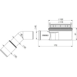 PREVEX Showerloc flacher Ablaufgarnitur mit Siphon für Duschkabinen / Duschwannen mit von oben zugänglichem Haarsieb, Geeignet - SSL-D9L-003 - 4