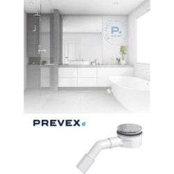 PREVEX Showerloc flacher Ablaufgarnitur mit Siphon für Duschkabinen / Duschwannen mit von oben zugänglichem Haarsieb, Geeignet - SSL-D9L-003 - 5