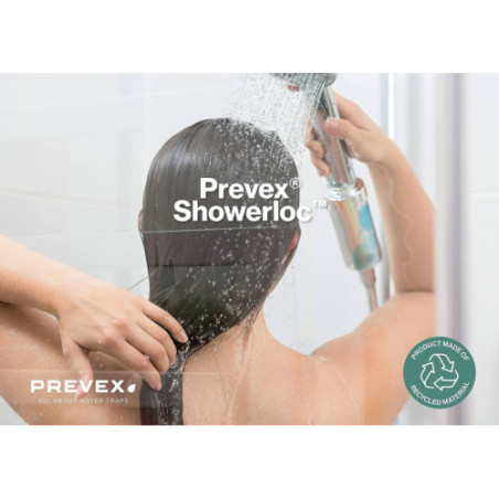 PREVEX Showerloc flacher Ablaufgarnitur mit Siphon für Duschkabinen / Duschwannen mit von oben zugänglichem Haarsieb, Geeignet