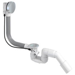 PREVEX Bathloc Ab- und Überlaufgarnitur, Ablaufventil mit Stopfen und Seilzugbedienung für das Bad, flexibler Überlauf und 40 - BBL-R5R45-001 - 0