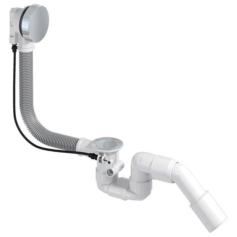 PREVEX Bathloc Ab- und Überlaufgarnitur, Ablaufventil mit Stopfen und Seilzugbedienung für das Bad, flexibler Überlauf und 40 - BBL-R5R45-001 - cover