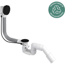 Bathloc Ab- und Überlaufgarnitur, Ablaufventil mit Stopfen und Seilzugbedienung für das Bad, flexibler Überlauf und 40/50 mm  - BBL-R5R45-002 - 1
