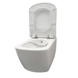 Creavit Design RimOff Hänge WC mit Taharet Edelstahl-Düse (Bidet) Weiß - EG321-00CB00E-0005 - 2
