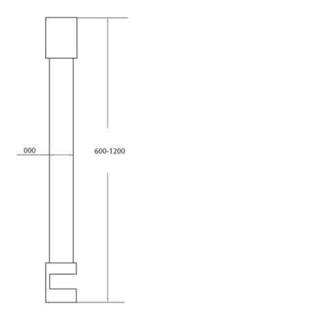Aloni Stabilisationsstange 60 - 120 cm ausziehbar Schwarz matt