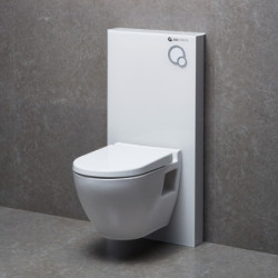 Belvit Weißglas Sanitärmodul für Wand-WC / Hänge WC - BV-VR7001 - 0