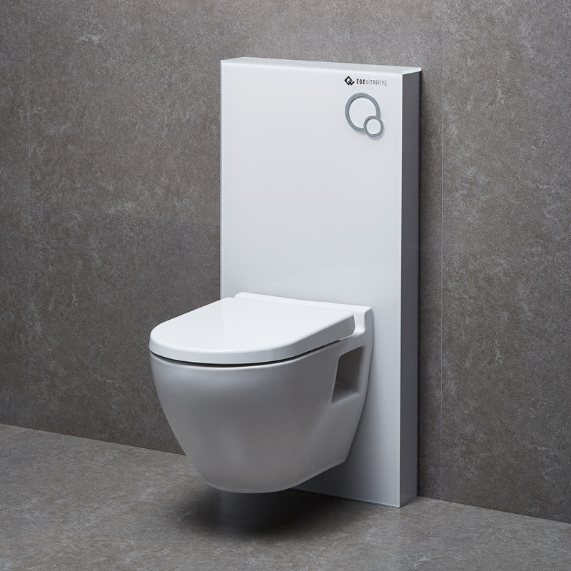 Belvit Weißglas Sanitärmodul für Wand-WC / Hänge WC
