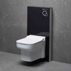 Belvit Schwarzglas Sanitärmodul für Wand-WC / Hänge WC - BV-VR7002 - 0