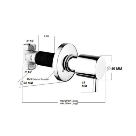 UP 1/2 Zoll Unterputz Absperrventil Taharet Bidet Dusch Tuvalet Messing Creavit