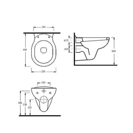 Belvit Wand Hänge WC Weiß Vorwandelement Betätigungsplatte Softclose Deckel Set