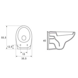 Belvit Komplettset Wand Hänge WC Spülrandlos + Deckel + Vorwandelement + Schallschutz + Betätigungsplatte - EGWWC01KomplettSet - 6