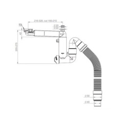 Prevex Smartloc Halb-Siphon 1½", Anschlüsse für Waschmaschine oder Geschirrspüler, flexibles Rohr mit Reduzierstück - SL1-N2NF4-003 - 1