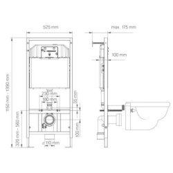 Belvit Komplettset Design Hänge WC + Softclose Deckel + Vorwandelement - BV-HW4001Komplettset - 7