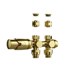  Thermostatische Heizkörperventile für Wand- und Bodenmontage in gebürstetem Gold – 1/2M x 16/2 M30 - BLR304 - 0