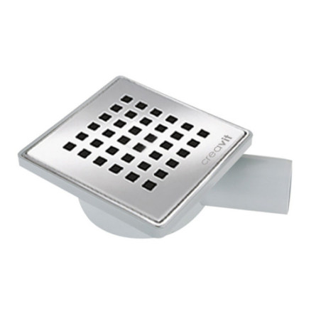 Creavit floor drain PVC with stainless steel grille finish horizontal 150 x 150 mm DN50
