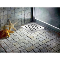 Creavit floor drain PVC with stainless steel grille finish horizontal 150 x 150 mm DN50 - FD255 - 1