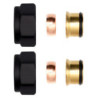 2 x clamping ring fitting brass black 3/4 "for copper pipes Euroconus 15mm