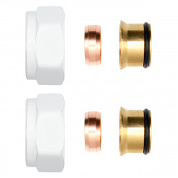 2 x clamping screw fitting brass white 3/4 "for copper pipes Euroconus 15mm - BLR220 - 0
