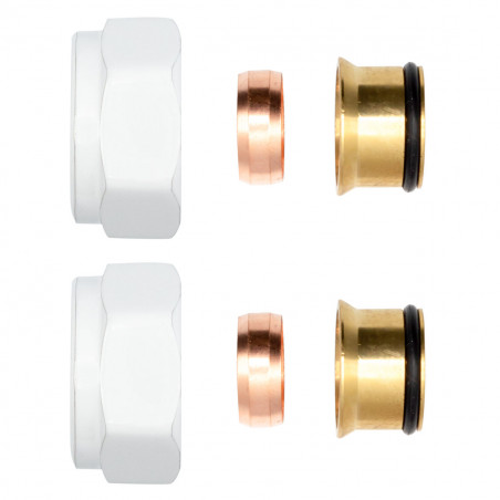 2 x clamping screw fitting brass white 3/4 "for copper pipes Euroconus 15mm