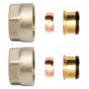 2x clamping screw fitting brass nickel plated 3/4 "for copper pipes Euroconus 15mm