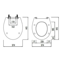 WC Design Sitz Absenkautomatik Softclose Toilettensitz Klodeckel Duroplast - D0400 - 2