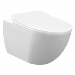 Spülrandloses Hänge WC aus Sanitärkeramik mit Soft-Close Duroplast-WC-Sitz - B_FE322.001+AL0411 - 0