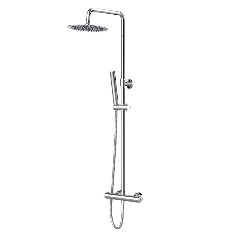 Thermostat shower set with head shower hand shower round white - OPT1 - cover