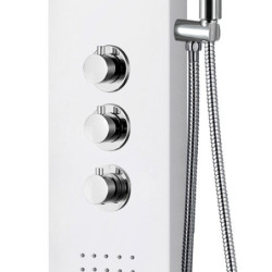 Duschpaneel Duschsäule 5 Funktionen mit Thermostatventil weiß 160x20x6,5 cm - ZLW103 - 3