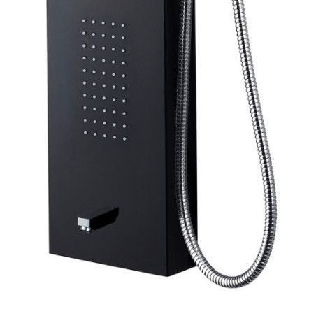 Aloni shower panel with hand shower and thermostat black