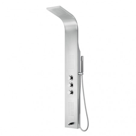 Aloni shower panel with hand shower and thermostat chrome