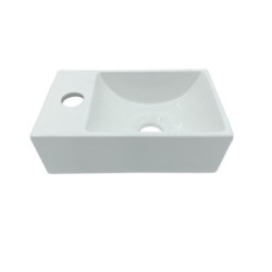 Aloni Keramik Design Handwaschbecken Weiß Hahnloch Links 30 x 18,5 x 9,5 cm - 431-L - 1