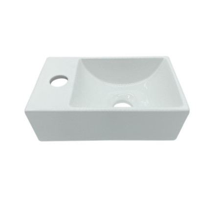 Aloni ceramic design hand washbasin white cock hole left 30 x 18.5 x 9.5 cm