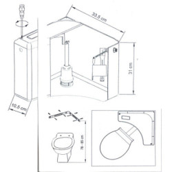 Belvit Eck-Aufputzspülkasten Spülkasten AP-Spülkasten weiß - BV-AP2001 - 5