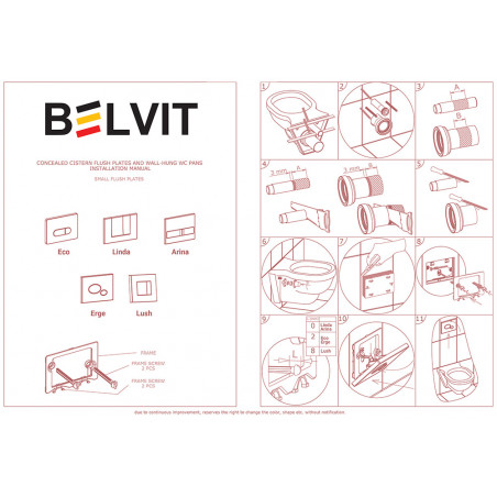 Belvit Madrid Betätigungsplatte für 2-Mengen-Spülung Matt Chrom