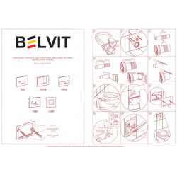 Belvit Madrid Betätigungsplatte für 2-Mengen-Spülung Weiß - BV-DP2001 - 2