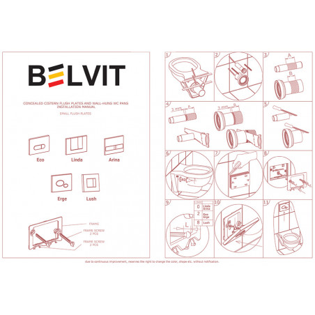 Belvit Brussel Betätigungsplatte für 2-Mengen-Spülung Matt Chrom