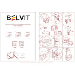 Belvit London Betätigungsplatte für 2-Mengen-Spülung Glanzchrom - BV-DP3003 - 2