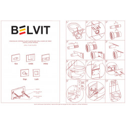 Belvit Lisboa Betätigungsplatte für 2-Mengen-Spülung Matt Chrom - BV-DP5002 - 2